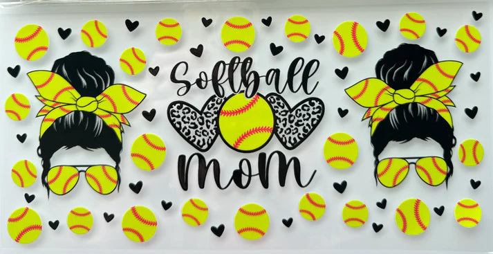 16 oz Libby Cups Softball Mom wrap