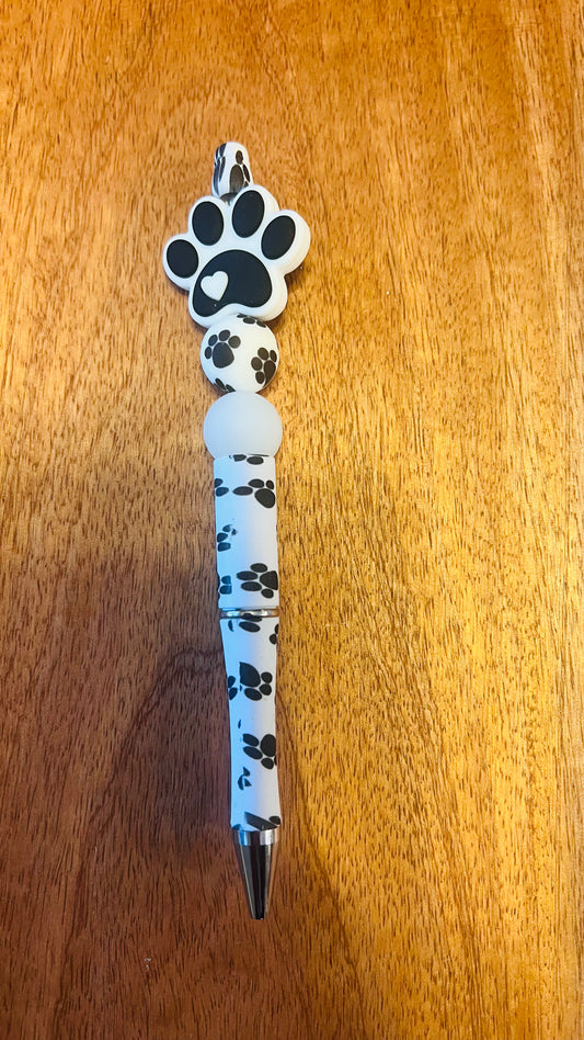 Pen with Paw Print Focal Colors: Paw Print and White