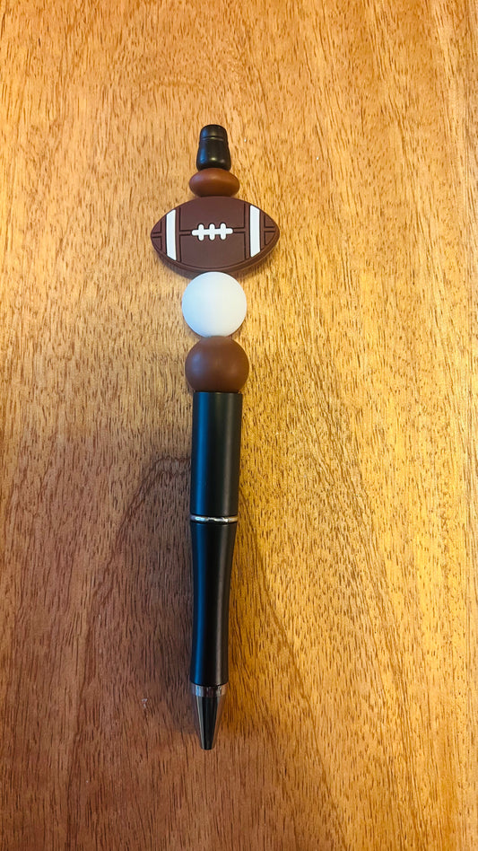 Pen with Football Focal Colors: Brown and White