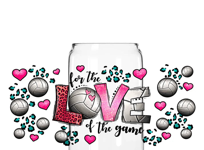 16oz Libby Cup For The Love Of The Game Volleyball wrap