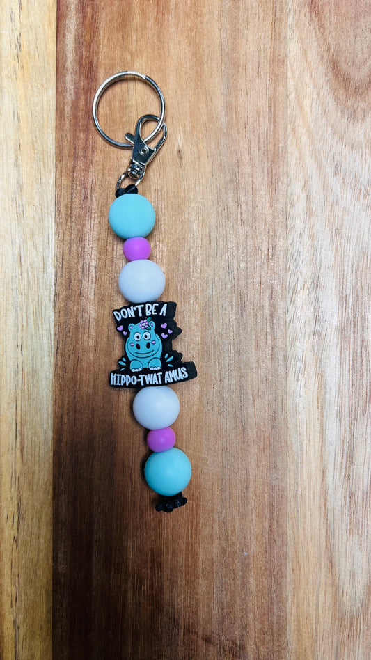 Bar Keychain with Hippo focal