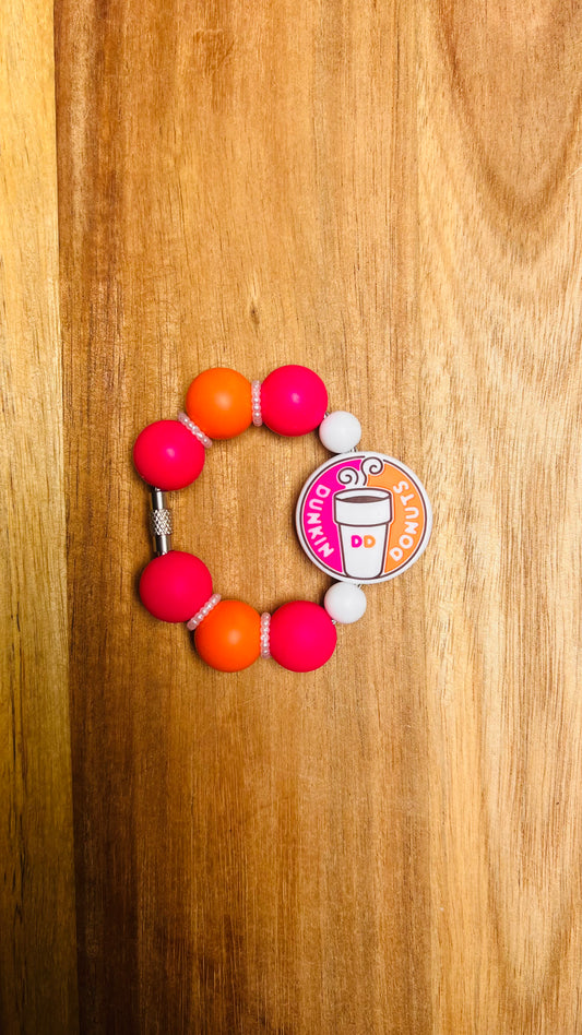 Cup Charm with Dunkin Focal Colors: Pink, Orange, and White