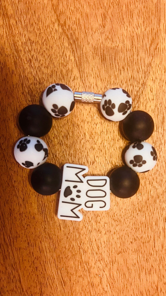 Cup Charm with Dog Mom Focal   Colors: Paw print and Black