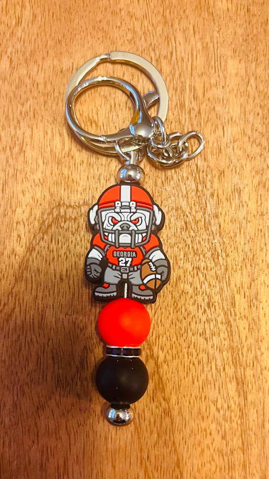 Bar Keychain with Georgia Bulldog Focal Colors: Black and Red