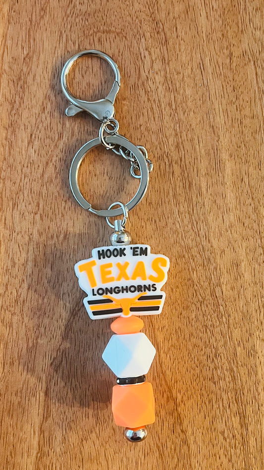 Bar Keychain Texas Longhorn Focal Colors: Orange and White