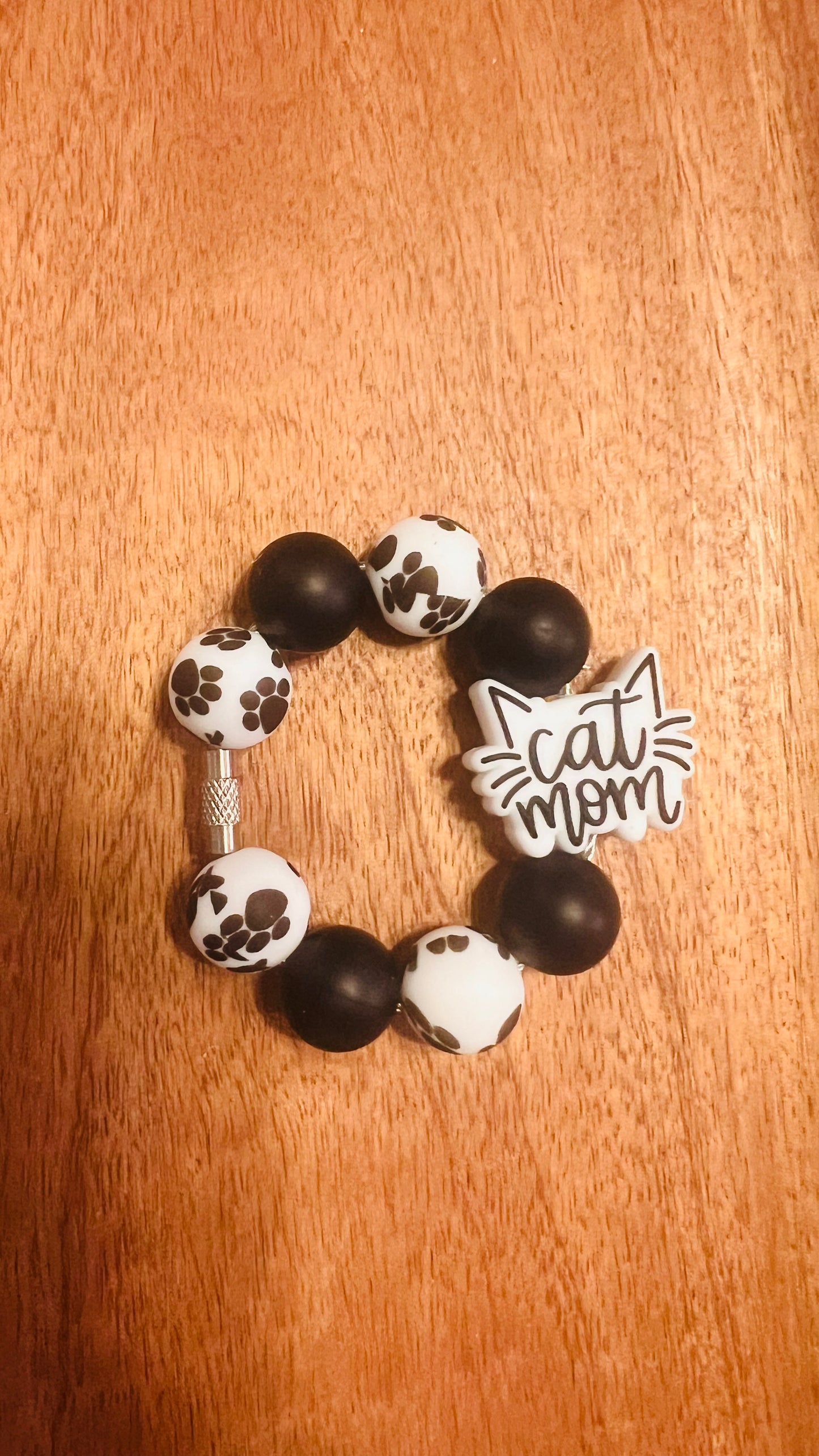 Cup Charm with Cat Mom Focal Colors: Paw print and Black