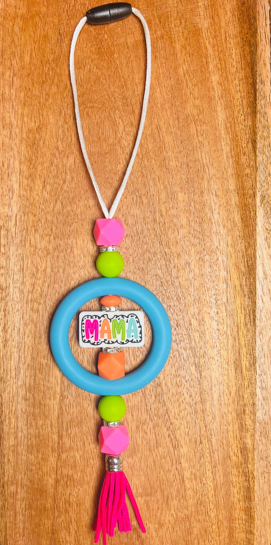 Car Charm with MaMa Focal Colors: Blue, Green, Orange, and Pink